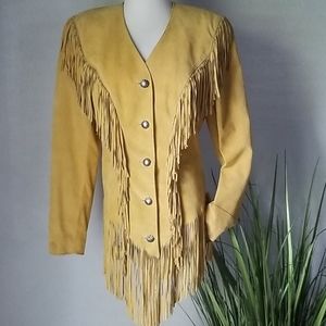 Fringe Suede Jacket Small